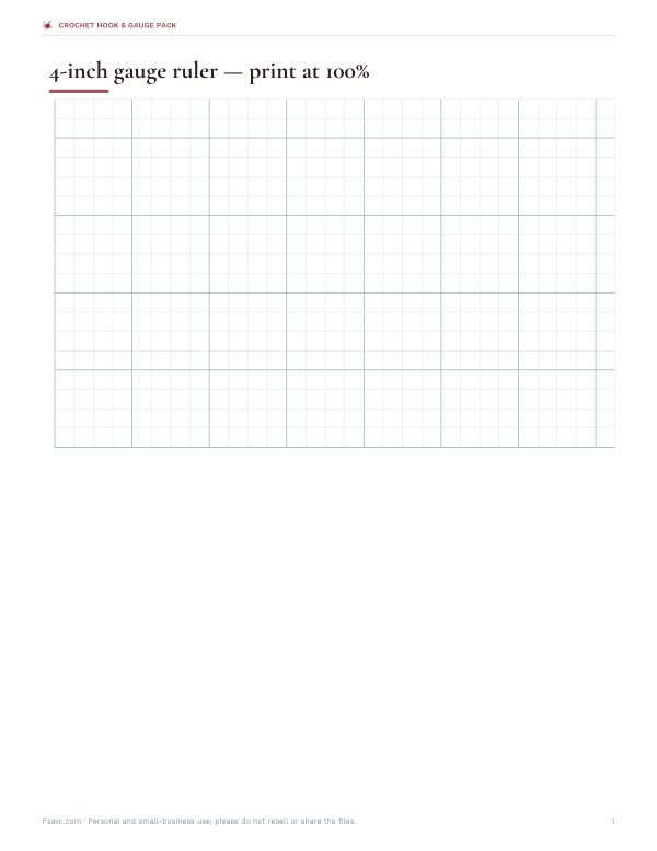 Preview of Printable 4-Inch Gauge Ruler